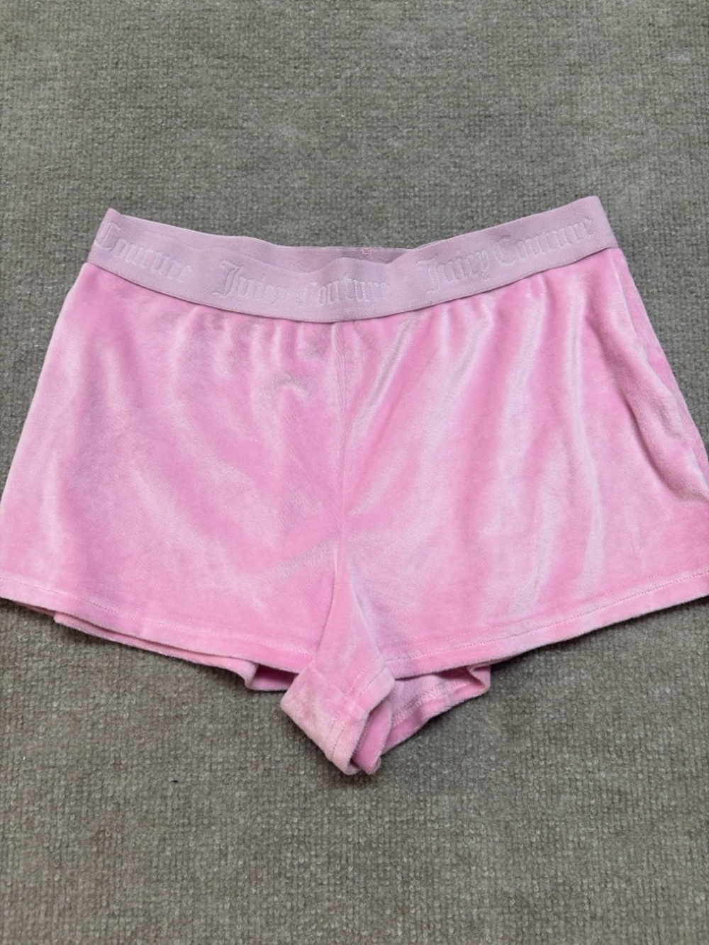 Juicy Couture Pink Velour Sleep Shorts S Rhinestone Logo Y2K 0864